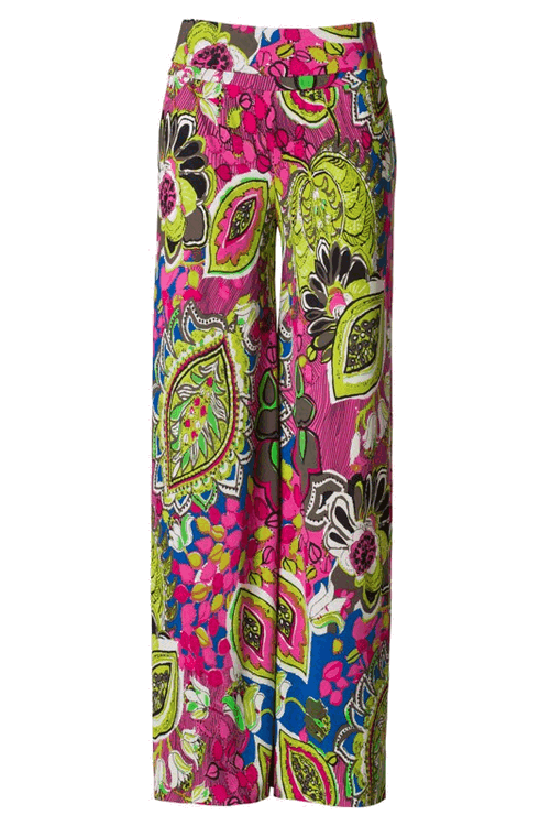 Nature Print Wide Leg Pants